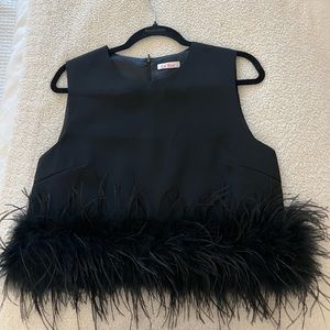 Black Feather Top